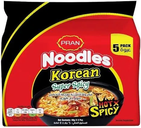 KOREAN NOODLES PRAN 5PC PAC HOTX SPICY