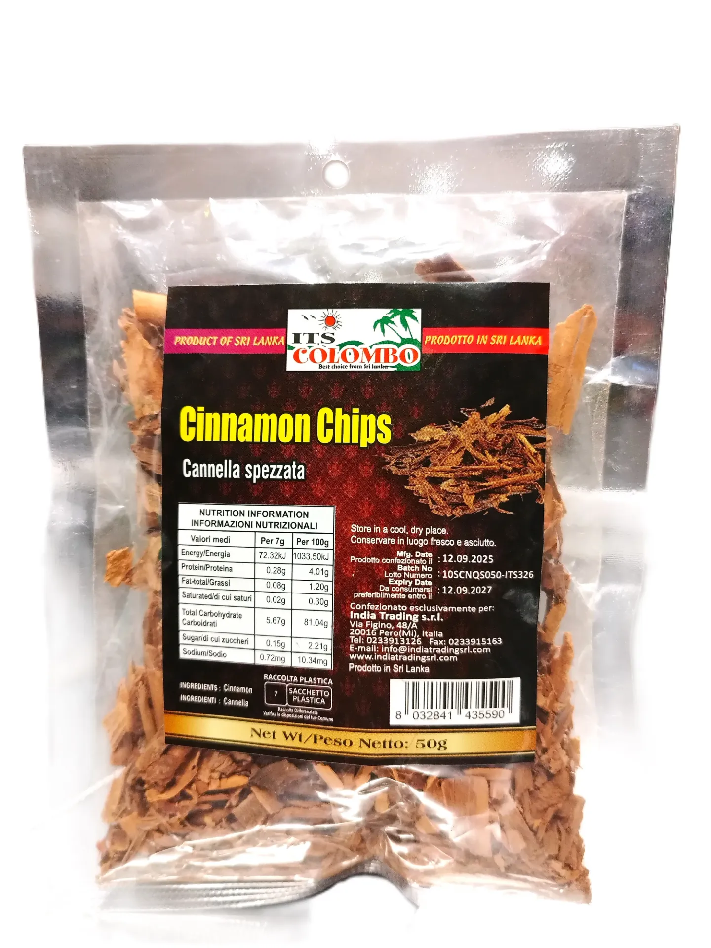 CINNAMON CHIPS ITS COLOMBO 50G