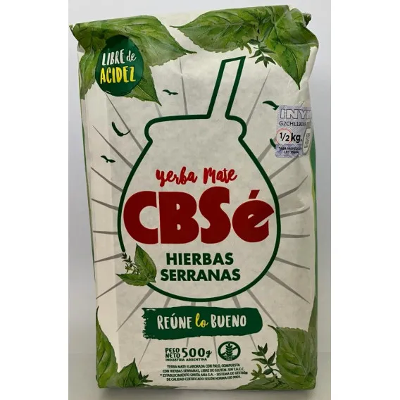[ARBI0008. BRG. LTN. LOW.] YARBA MATE CBSE HIERBAS SERRANAS 500G