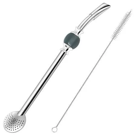 [ARVA0007. BRG. LTN. LOW.] BOMBILLA CUCHARA GRIGIA CON KIT PULIZIA 22CM
