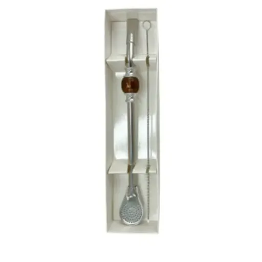 BOMBILLA CUCHARA MARRONE CON KIT PULIZIA 22CM
