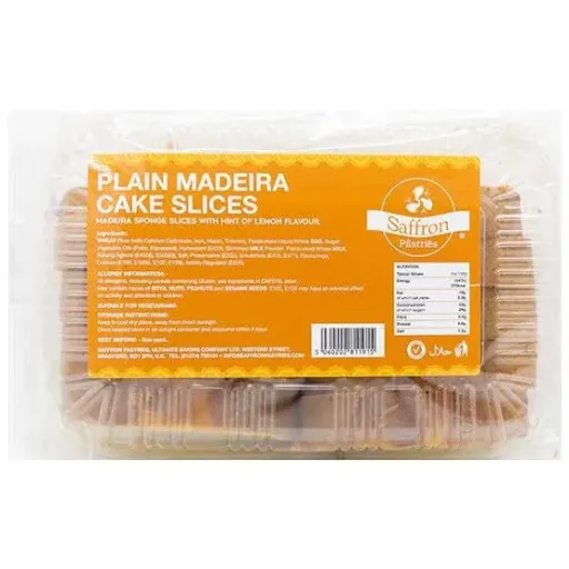 PLAIN MADEIRA CAKE SLICES SAFFRON 370GR